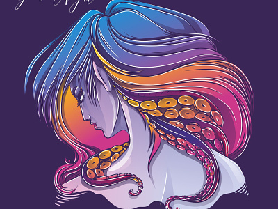 octopus girl art character design fantasy fish girl illustration illustrations octopus vector vectorart вектор