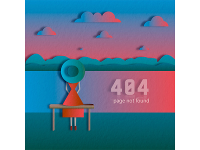 Sun 404 illustration web design