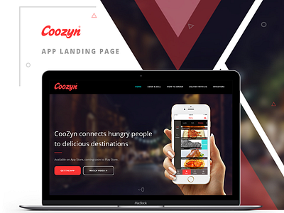 Coozyn App Landing Page app landing page ui ux web design