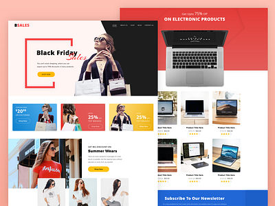 Bsales - A premium landing page template black friday black friday sale business landing page creative landing page cyber monday deal page elementor homepage landing page one page template promotions responsive sales page wordpress