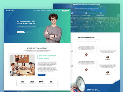 Bootcamp - A premium landing page template bootcamp business landing page courses creative creative landing page elementor homepage landing page one page template responsive template training wordpress
