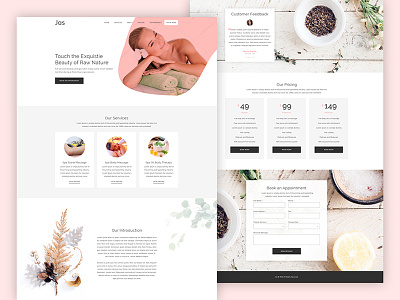 Jas - A premium landing page template homepage template landing page makeup artist premium template responsive saloon saloon landing page spa spa landing page template
