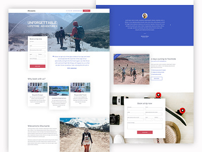 Ghumante - A premium landing page template adventure clean design flat homepage interface landing page modern responsive template tour travel