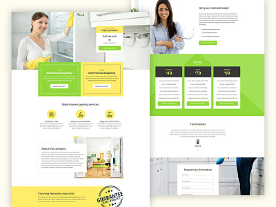 Maid - A premium landing page template business landing page cleaning creative creative landing page homepage house cleaning landing page maid one page template responsive template wordpress