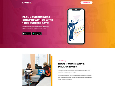 Lhotse - A premium landing page template app landing page app landing template business landing page creative creative landing page homepage landing page one page template responsive wordpress