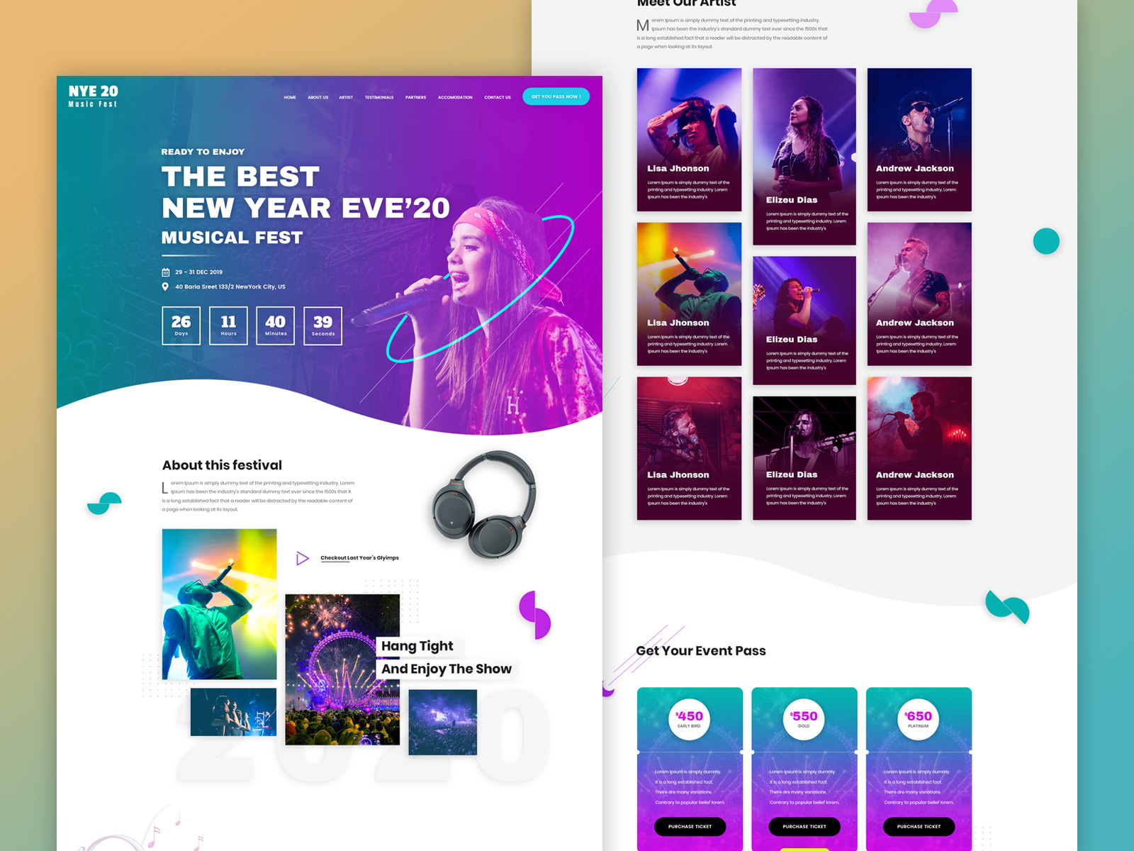 NYE20 A Premium Landing Page Template By Creative Landing Pages On 