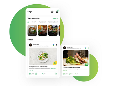 Food App | Daily UI #002 color creative cusine dailyui design feed food foodapp lemon recipe restaurant app ui ux