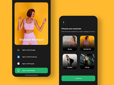 Work Out Challenge App | Daily UI #003 challenge color fitness app login neumorphic design neumorphism signup ui