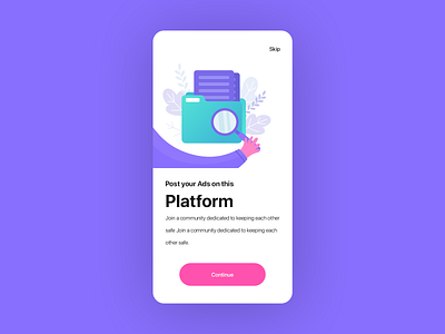 Onboarding Screen : #Daily UI 001 app cards color cool design design e commerce graphics illustration minimal onboarding onboarding ui search ui ux walkthrough