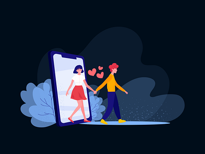Match - Dating Illustrations dark illustration dating datinggraphics graphics illustration love match swipe tinder tinderapp trend2020