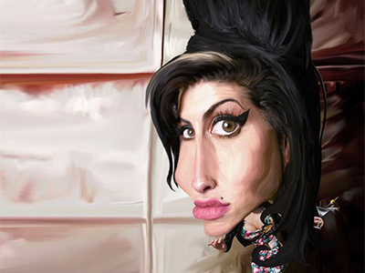 Amy Winehouse caricature detail illustration real
