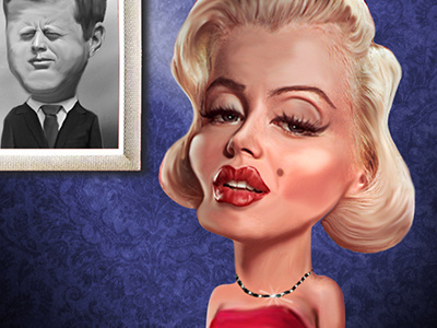 Marilyn Monroe caricature illustration