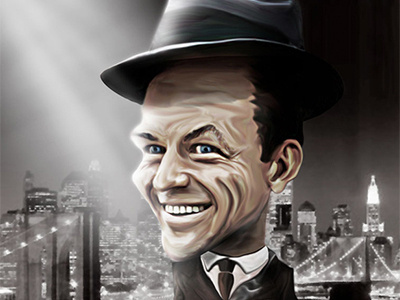 Frank Sinatra caricature illustration