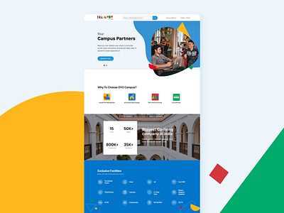 Website Design for OYO Campus flat homepagedesign landingpage minimal ui uiux user experience user interface design userinterface ux