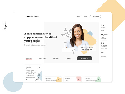 Mental Wellbeing UI Concept app design design dribbble best shot flat illustration minimal ui user experience user interface design userinterface