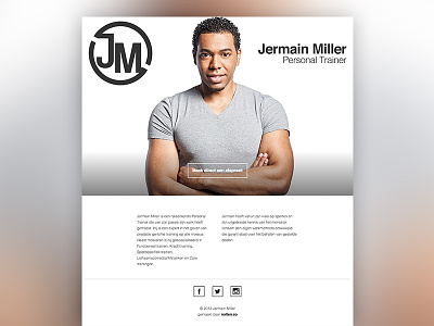 Jermain Miller - Personal Trainer clean jermain miller personal website photography responsive sports website