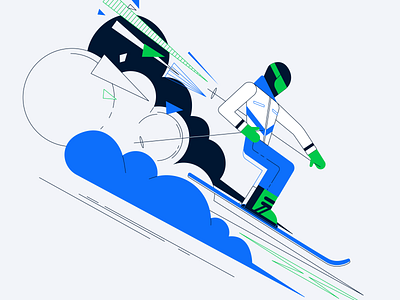 Ski illustration vector