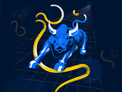 NY bull illustration vector