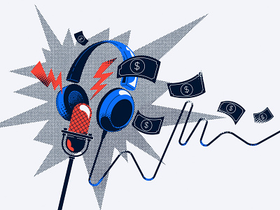 Podcasts about money illustration vector