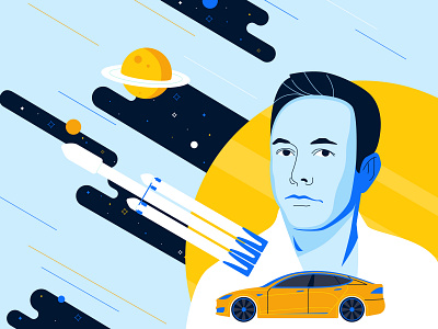 Elon Musk illustration vector