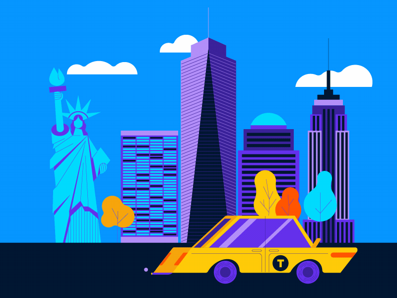 NY animation illustration vector