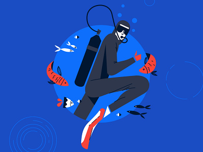 Diving illustration vector