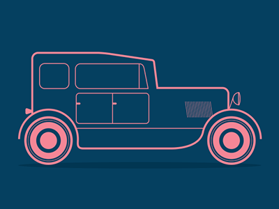 Car Icon Set / 02 art car flat icon illustration line nostalgia old vector