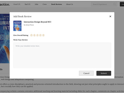 Adding Book Review - Pop Up add review pop up best designer best ui ux design book review design