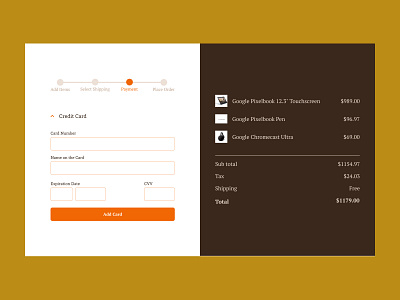 Daily UI : Day 2 - Credit Card Checkout - Second Screen
