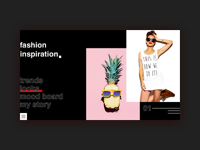 Dribble 01 black clean concept dark design fashion flat menu minimal slider typography ui uiux ux web website