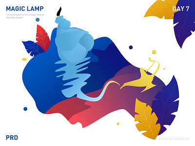 magic lamp design illustration ui