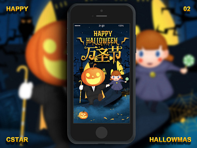 Happy Halloween app design illustration ui