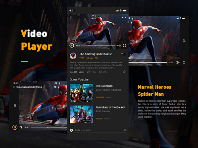 Video Player app design ui