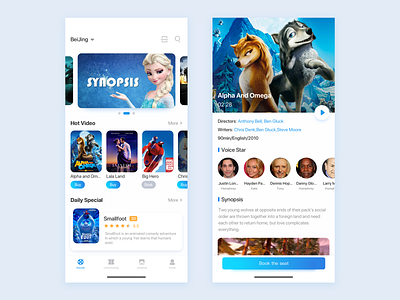 Movie Application app design ui ux