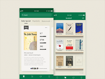 Library App app book app card design library ui