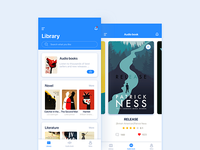 Library App app audio book book app design library ui