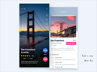 Take a trip app design trip ui