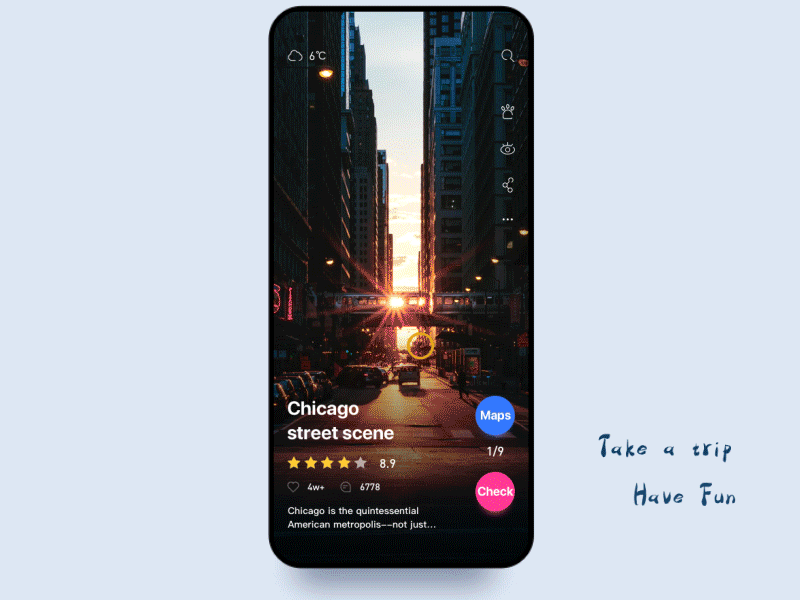 Trip-animation animation app design trip ui