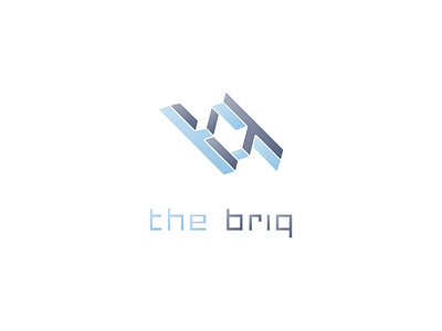 'the briq' logo coworking logo mc escher office office space symmetry tech