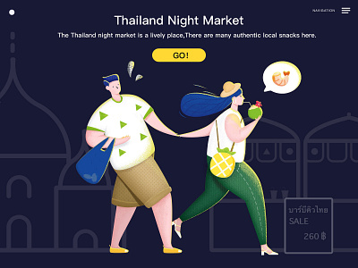 Couple shopping couple illustration thailand