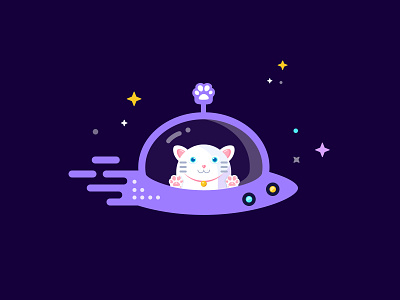 my cat with blue eyes cat galaxy illustration white cat