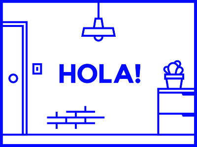 Hello neighbours! apartment brick cactus hello hola home illustration interior lamp moving neighbours welcome