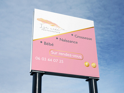 Advertising Board - Isa Créa Photographie advertising board design graphic design graphism illustrator typography