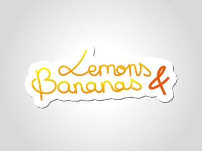 Lemons & Bananas - Hand Lettering daily logo challenge dailylogochallenge day 15 hand lettering logo concept logo design typography