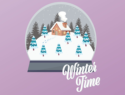Illustration - Snow Globe design graphic design illustration illustrator snow snow globe vector winter wintertime