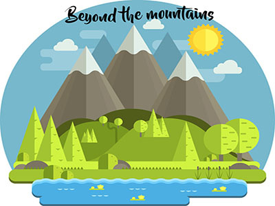 Beyond the mountains illustration illustrator mountains scenery