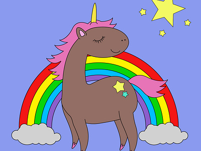 Unicorn adorable cute graphism illustration illustrator rainbow stars unicorn