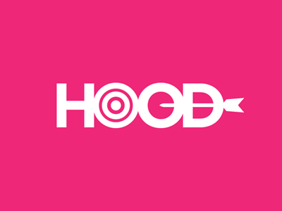 Hood app hood logo pink type