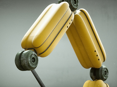 Dusted Hydraulic Robot Arm CGI