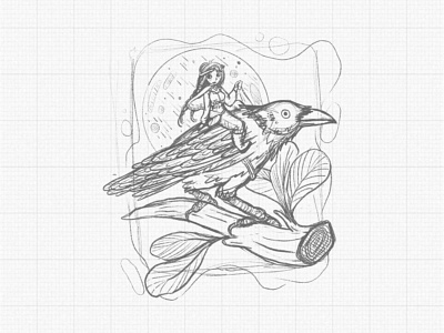 Willow & Raven Illustration Sketch character design colorful design art illustration